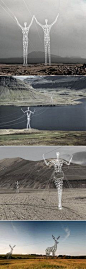 Electric Poles, Iceland - This cool company flawlessly transformed regular and boring electrical pylons into creative parts of the Icelandic landscape