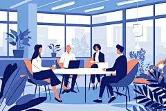 办公团队插图绘制