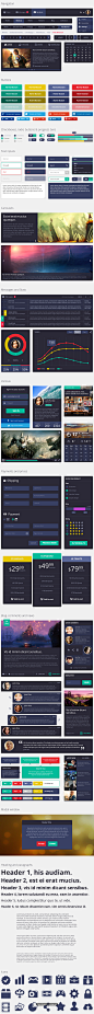 网站PSD用户界面工具包 UI设计 GUI Kit