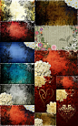 grunge card with flower