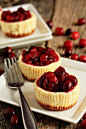 Individual Cheesecakes with Orange-Cranberry Sauce 