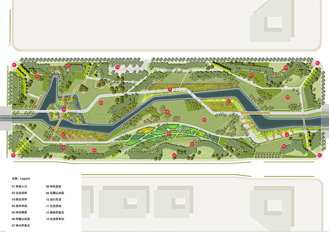 生态认知园平面图，plan of the...