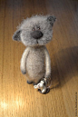 *NEEDLE FELTED ART ~ Toy animals, handmade. Fair Masters - handmade white and fluffy.: 