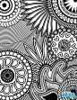 Paisley, Hearts and Flowers Anti-stress Coloring Design coloring page