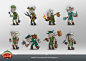 Almost a hero - concepts : Character concepts and backgrounds I made for the upcoming mobile game, Almost a hero 