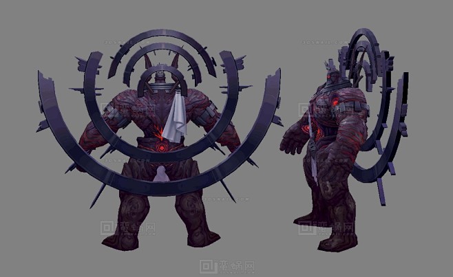 红色远古巨人泰坦守护神上古巨神巨石傀儡炎魔炎君巨灵神灵石头人火