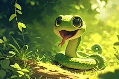 小动物蛇年蛇可爱小青蛇插画