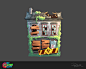 NZA Buildings, Petur Antonsson : These are some of the buildings I did for the game No Zombies Allowed, when I worked at Booyah, inc. NZA was a 2D side-scrolling Town builder, set in the aftermath of the Zombie Apocalypse.