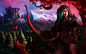 General 1920x1200 archer fantasy girl bow fantasy art trees castle leaves mountains belly Tyrande Whisperwind