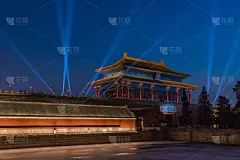 北京,故宫,夜视,都市风光,春节,灯笼,世界遗产,复古风格,色彩鲜艳,户外