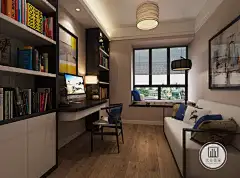 小编联系方式：15027589368（同微信）
设计单位：石家庄大业美家装饰
设计说明：本案在硬装上，多以带有中式韵味的简约材料为主。玄关是缓冲的地段，是从外界进入家庭最初的感觉，进门看见花格，既作为装饰，又可以保持主人的私密性。避免客人一进门就对整个居室一览无余，花格的木质装饰，划出一块区域，在视觉上遮挡一下。空间中添加了壁纸、灯带、金属边等现代元素，使空间又包含了现代的生活气息。传统与现代相互融合、相互体现，由内而外的散发出清雅含蓄，端庄典雅的韵味。
