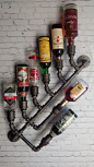 8x Industrial Wine Rack Bottle Wall Mount Holder Steampunk Black Pipe Bar Loft Decor: 