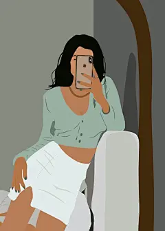 欧美风时尚ins风插画