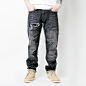 ONETONE denim Biohazard Leopard 牛仔裤 黑色