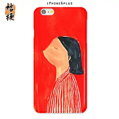 桔梗红色女孩文艺插画苹果6s手机壳可爱三星iPhone6韩国另类华为
