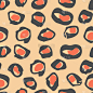 Vector seamless pattern with leopard skin print. M