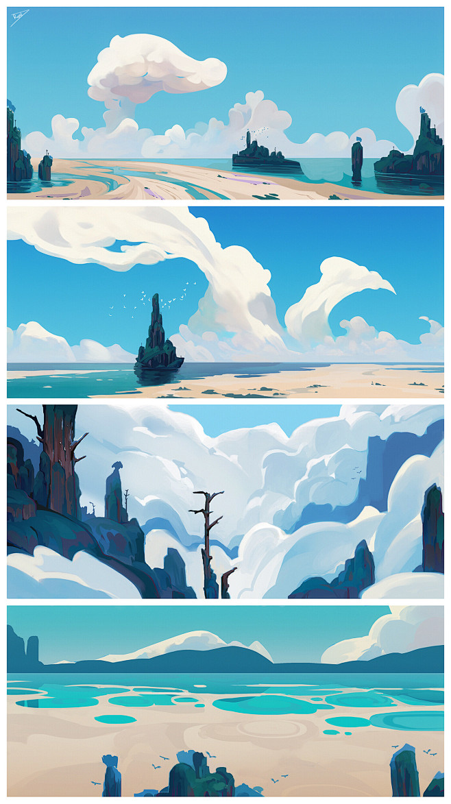 {插画系列}卡通场景01