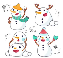 卡通可爱雪人  - 源文件下载【酷图网】雪人,卡通雪人,圣诞雪人,小雪人,可爱雪人