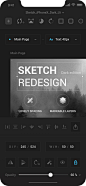黑色超酷的iPhone X UI界面概念设计 Sketch 素材下载 - UI社