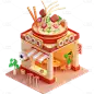 餐厅门店面点快餐立体3D贴纸