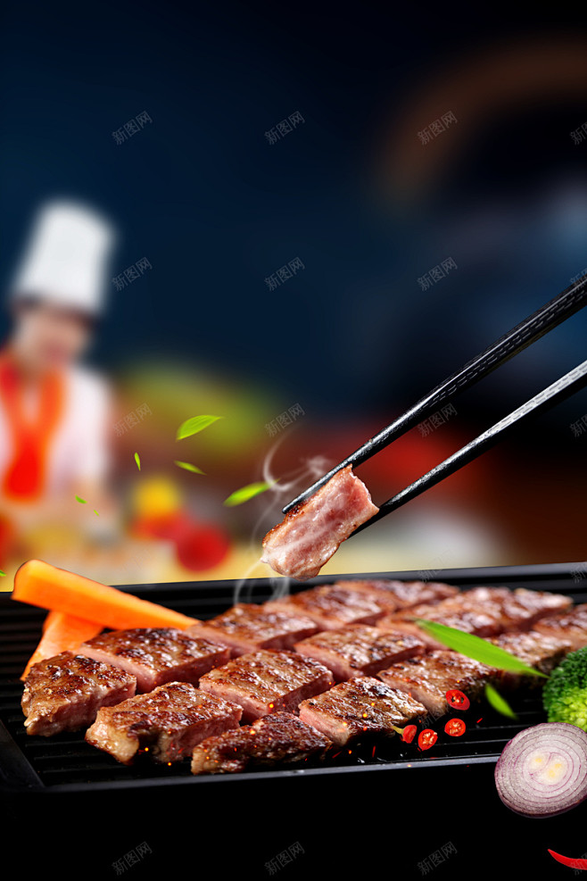 韩国烤肉韩国料理韩式美食海报 高清背景 ...