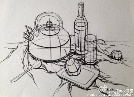 2014合肥大师美校，马强结构素描静物系...