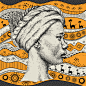 黑人女性非洲图腾插画