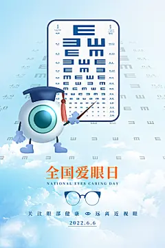 全国爱眼日简约大气公益海报