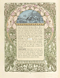 图鉴｜新艺术风书籍插画设计 : 穆夏为法国作家埃米尔·格哈特（Émile Gebhart）在1900年出版的《Cloches de Noël et de Pâques》一书而配的插画，穆夏风格的鲜花美人绽放于灵动优雅的新艺术线条中，