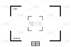 具有透明背景的相框VCR数字显示相机矢量相框的查看器框架