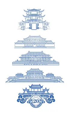 古代建筑塔楼宇  - 源文件下载【酷图网】古代建筑,阁楼,塔,寺庙,楼台,楼宇,古建筑,宫廷,皇宫,建筑线稿,建筑手绘