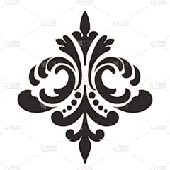 大马士革中心元素孤立。向量大马士革插图。