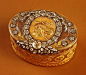 Snuffboxes from Hermitage. Snuffbox, made of Gold, silver, diamonds, embossing, engraving, pouncing. Johann Balthasar. In the XVIII century Russia had fashion for snuffboxes. Empress Catherine II enthusiastically picked them up. Many of them were decorate