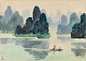 用最少的笔墨表达最美的风景，山水意境水彩画
画家 古元
