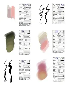 #中国设计力量# 一些SAI笔刷设定，有些看起来效果还不错，大家挑着能用的来试试看吧。转需~ ​​​​