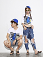 vcouple情侣装夏装新款学生韩版沙滩休闲短袖t恤女露脐宽松369-tmall.com天猫