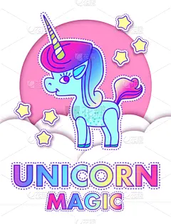 可爱的,独角兽,魔法,贺卡,请柬,壁纸,模板,问候,爱,复古