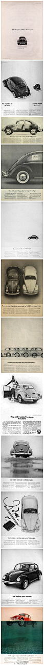 大众在1960年为甲壳虫做的平面广告