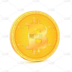 虚拟货币比特币。这枚硬币是侧着的，象征着科技货币。数字货币,cryptocurrency。图标，比特