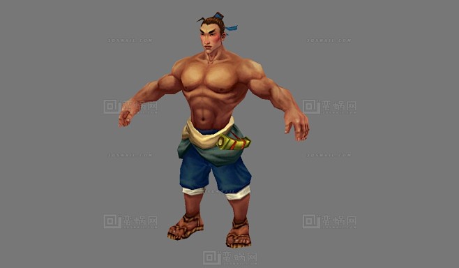 古代男人壮汉农民工人裸体男人角色模型蛮蜗网