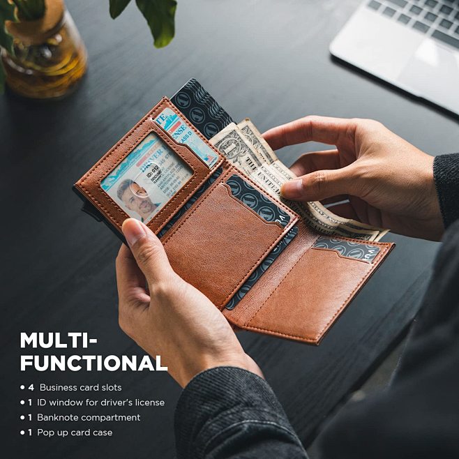 Amazon.com: VULKIT Credit Card Holder with Banknote Compartment RFID ...