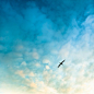 唯美天空图片：蓝色天空图片素材 #色彩#
