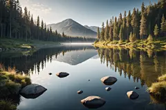 湖光山水自然风光摄影图
