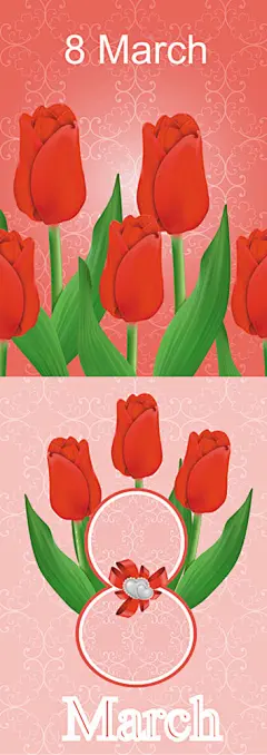 妇女节粉红康乃馨花朵矢量图下载-非凡图库