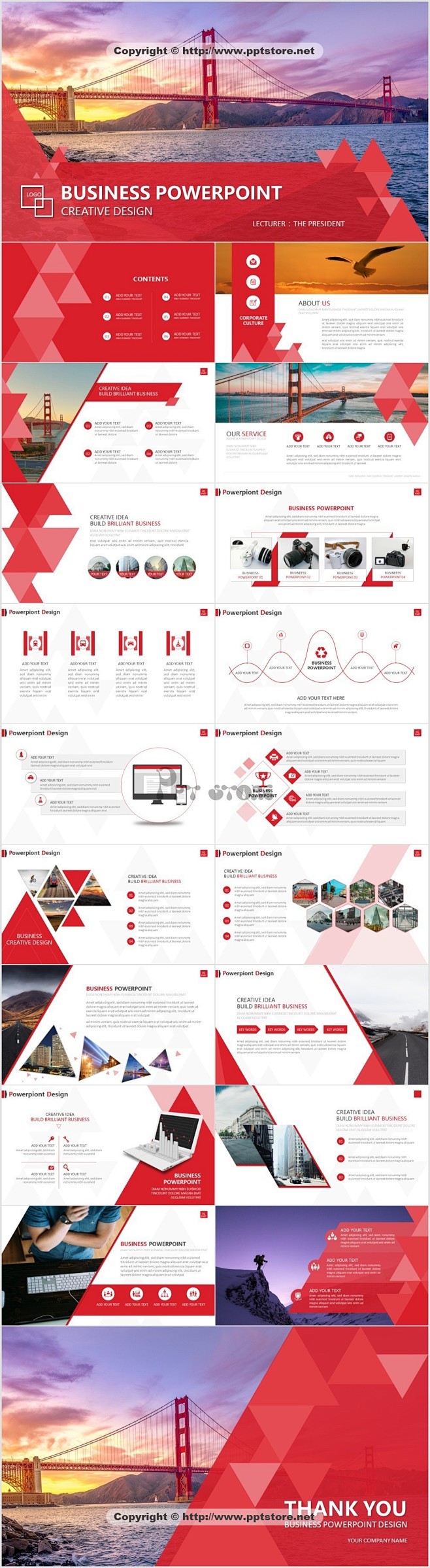 【RED】红色（二十六）商务工作报告模板...