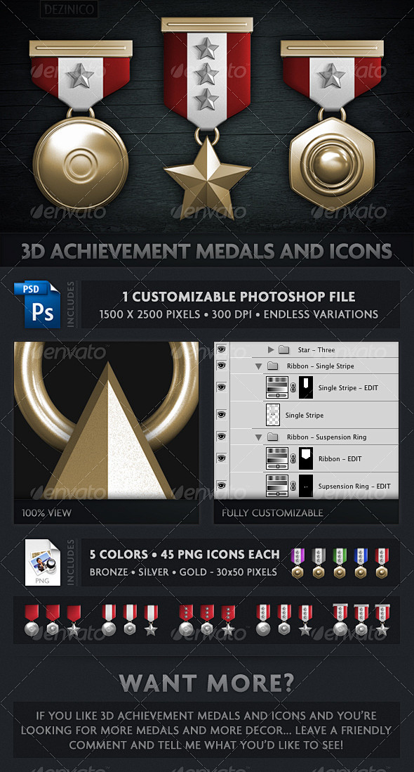 3D ACHIEVEMENT MEDAL...