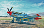 art, airplane, aviation, ww2, P51 Mustang, red tail