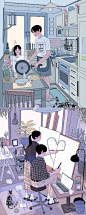 你有喜欢的人吗？|插画分享 : 插画分享 | 262期 韩国插画师 |Minho 的作品 喜欢他笔下画的小情侣的日常 单车、做饭、画画、浇花，睡前电话 多么甜蜜虐狗的日常 温柔的画风、温暖的光线 作者传达的感觉让人突然就想恋爱了 悄咪咪分享给你喜欢的人 