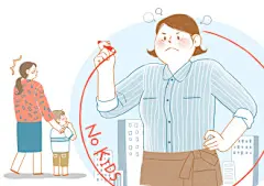 手绘人物 凶恶儿童 疑问母子 人物插图插画PSDtid050t003049