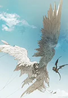 日本插画师ポ～ン（出水ぽすか）一组幻想插画世界 ​​​​_翅膀 _T2020611 #率叶插件，让花瓣网更好用_http://ly.jiuxihuan.net/?yqr=17110113#